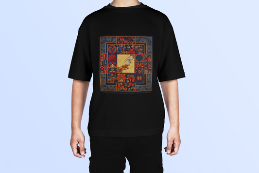 Mystical Mandala Animal Art Black T-Shirt
